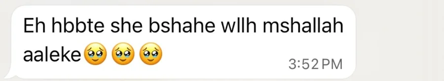Eh hbbte she bshahe wllh mshallah aaleke